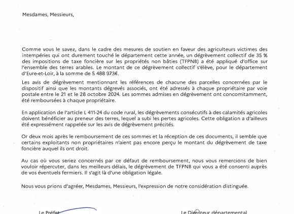 La DDFIP soutient les agriculteurs