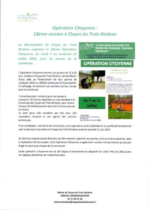 18EME SESSION OPERATION CITOYENNE A CLOYES LES TROIS RIVIERES
