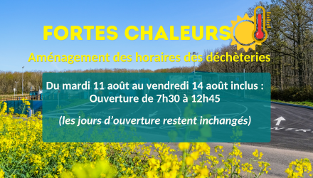 SITREVA : FORTES CHALEURS NOUVEAUX HORAIRES