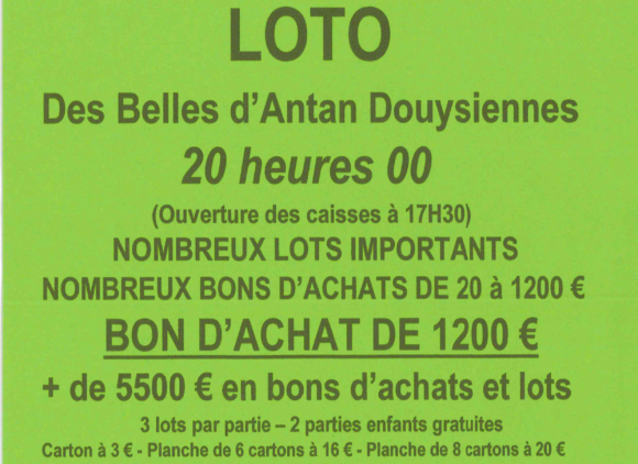LOTO DES BELLES D ANTAN DOUYSIENNES